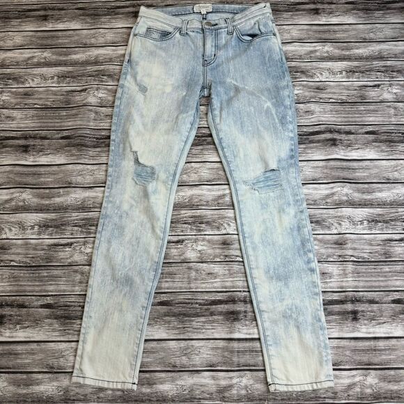 Current/Elliott Women's City Bleach Destroy The Ankle Skinny Jeans 27 Distressed - Picture 2 of 13
